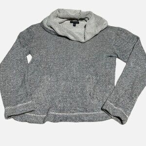 Eileen Fisher 100% Organic Cotton Pullover Sweater Women’s PL Gray Cowl Neck